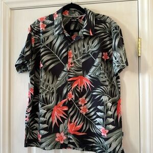 Hurley MENS Hawaiian Button Down Summer Shirt sz L